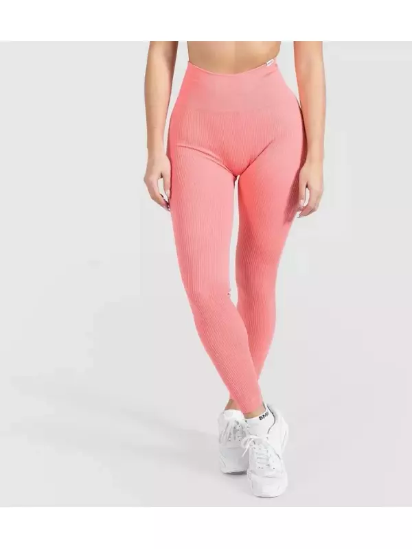 Спортивные леггинсы SMILODOX Kompression Amaze Ripp, коралловый