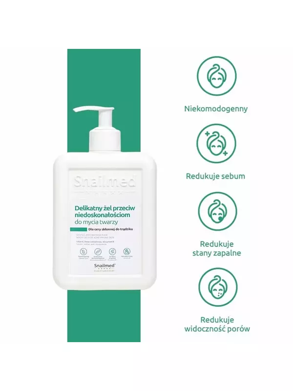 Гель для лица Snailmed Anti-Imperfection 500 мл + Маска от прыщей с тотаролом, алоэ и витамином Е 30 мл