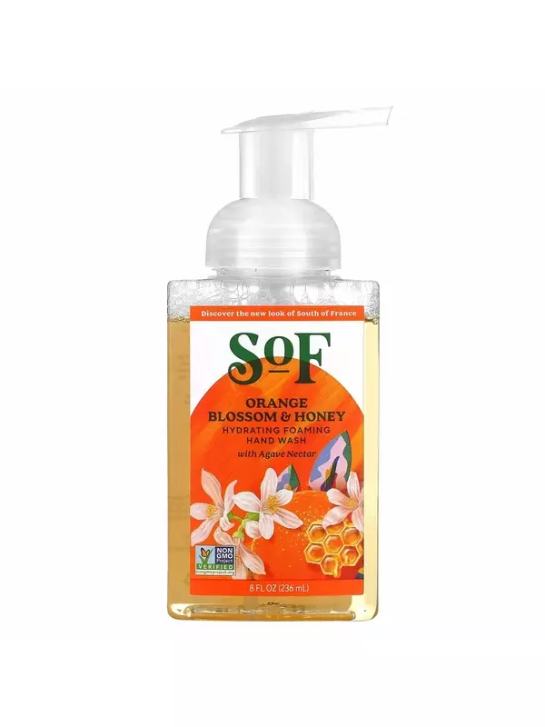 SoF Увлажняющая пенка для мытья рук с нектаром агавы, апельсинового цвета и меда, 8 жидких унций (236 мл)