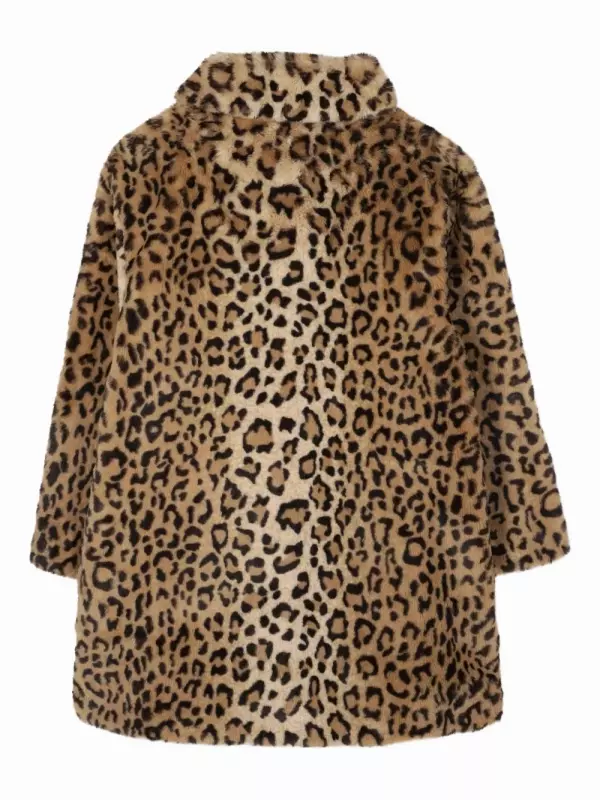Шуба из искусственного меха с леопардовым принтом SONIA RYKIEL ENFANT, нейтральный