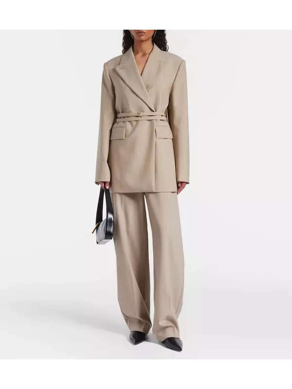 Тубинга приталенный жакет из чистой шерсти Sportmax, Beige Melange