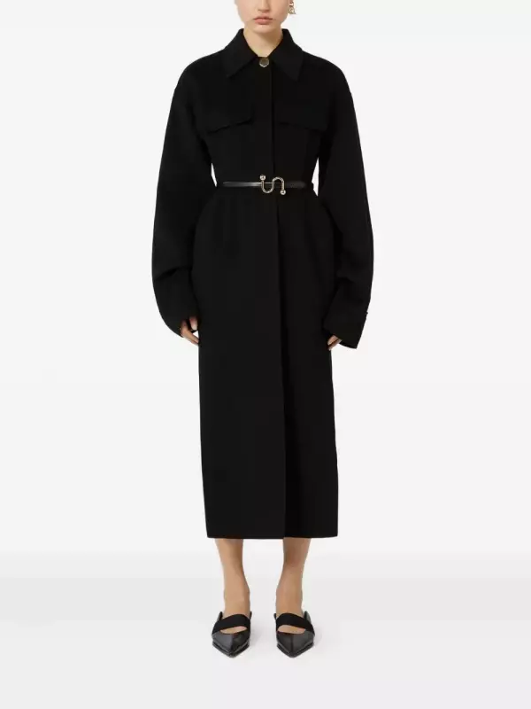 Пальто с поясом SPORTMAX, черный