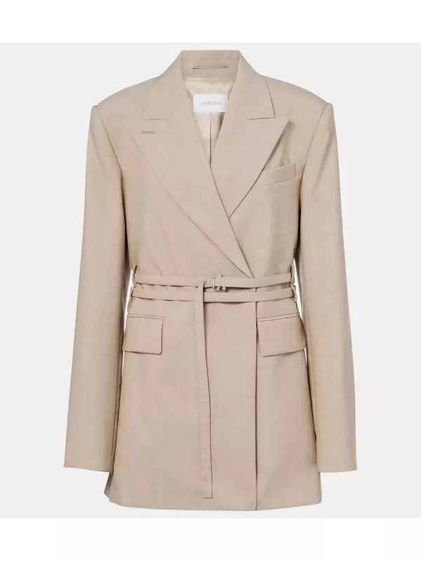 Тубинга приталенный жакет из чистой шерсти Sportmax, Beige Melange