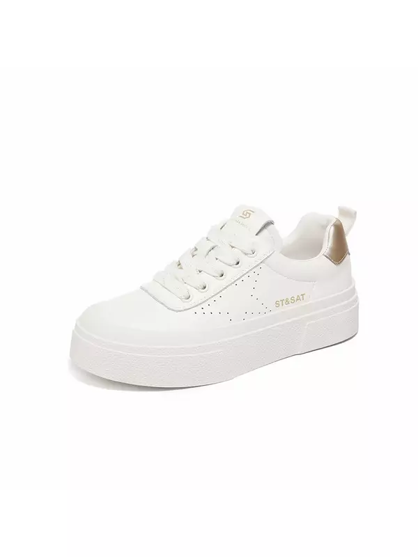 Кеды, скейтборд обувь женская низкая St&Sat, цвет Beige Gold