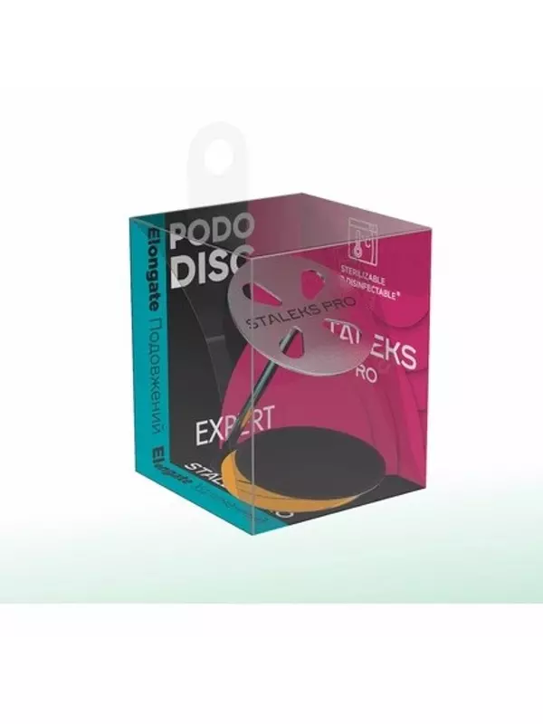 Длинный педикюрный диск Pododisc Pro для ног и набор одноразовых пилок зернистостью 180, 5 шт. Staleks