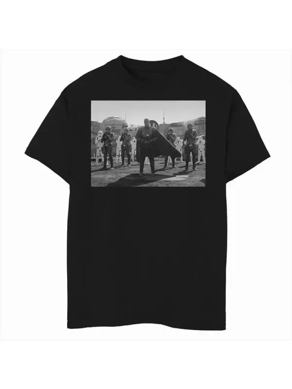 Футболка с изображением портрета Моффа Гидеона для мальчиков 8–20 лет «Звездные войны: Мандалорец» Star Wars, черный