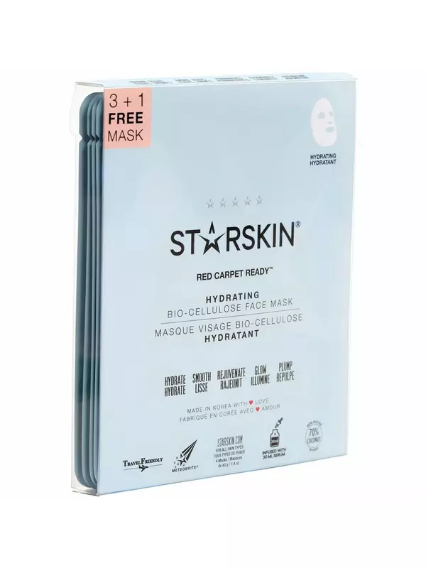 Маска для лица StarSkin Hydrating Face Mask Set Bio-Cellulose, Red Carpet Ready 4 x 40 g