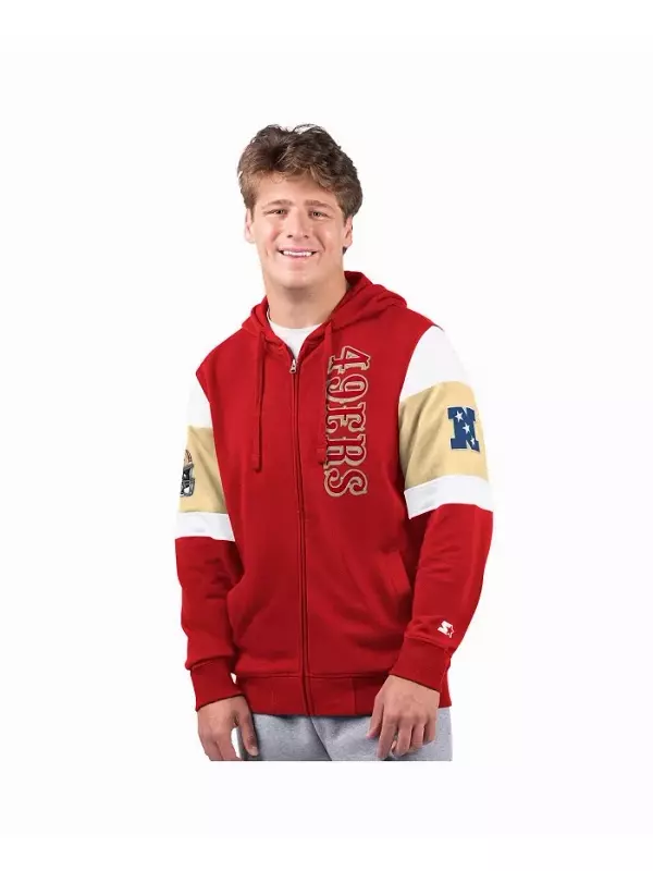 Мужская худи с молнией Scarlet San Francisco 49ers Extreme Full-Zip Starter