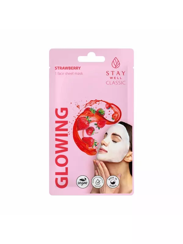 Маска для лица с экстрактом клубники, придающая эластичность, 22 г Stay Well Glowing