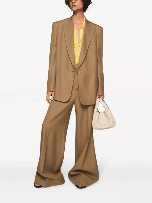 Однобортный пиджак с заостренными лацканами STELLA MCCARTNEY, нейтральный