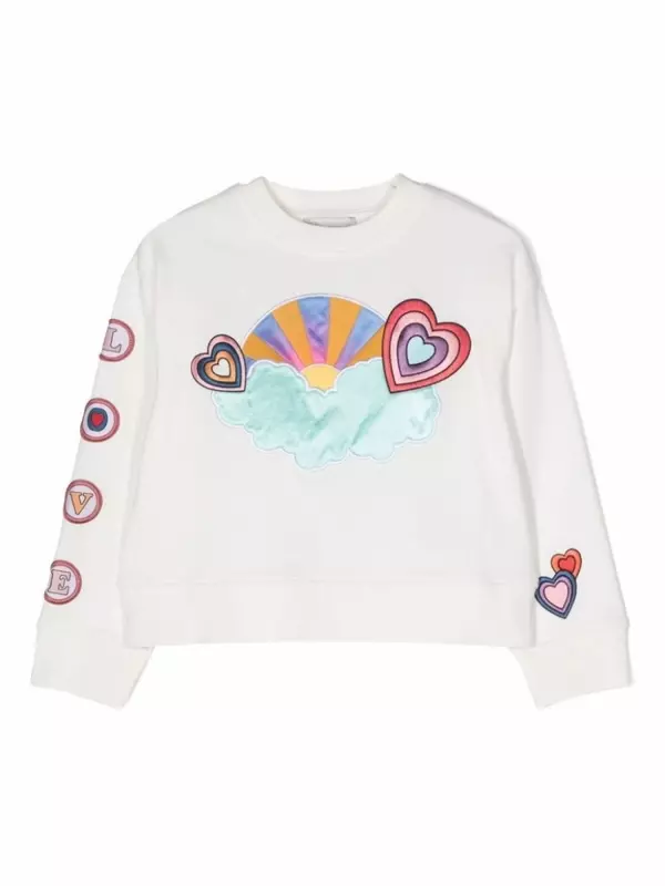 Stella McCartney Kids толстовка с принтом, белый