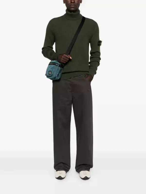 Водолазка в рубчик Stone Island, зеленый