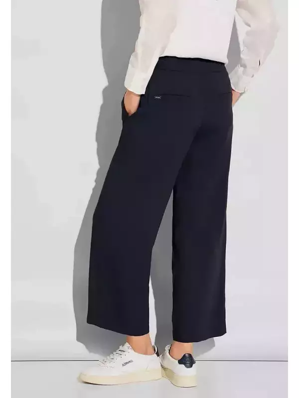 Кюлоты STREET ONE, эластичный пояс с кулиской, синий