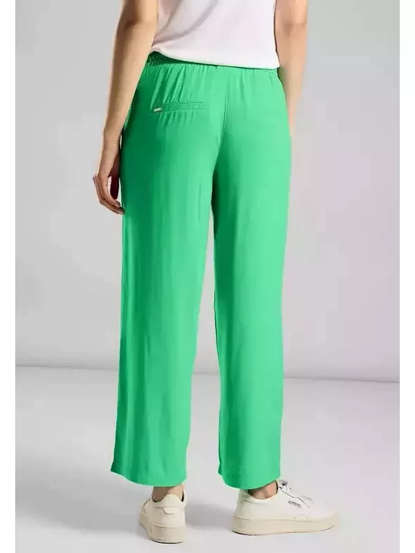 STREET ONE Кюлоты, завышенная талия, зеленый