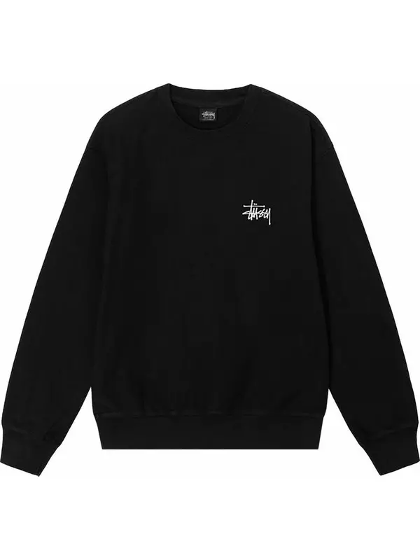 Толстовка Stussy Basic Pigment Dyed Crew 'Black', черный