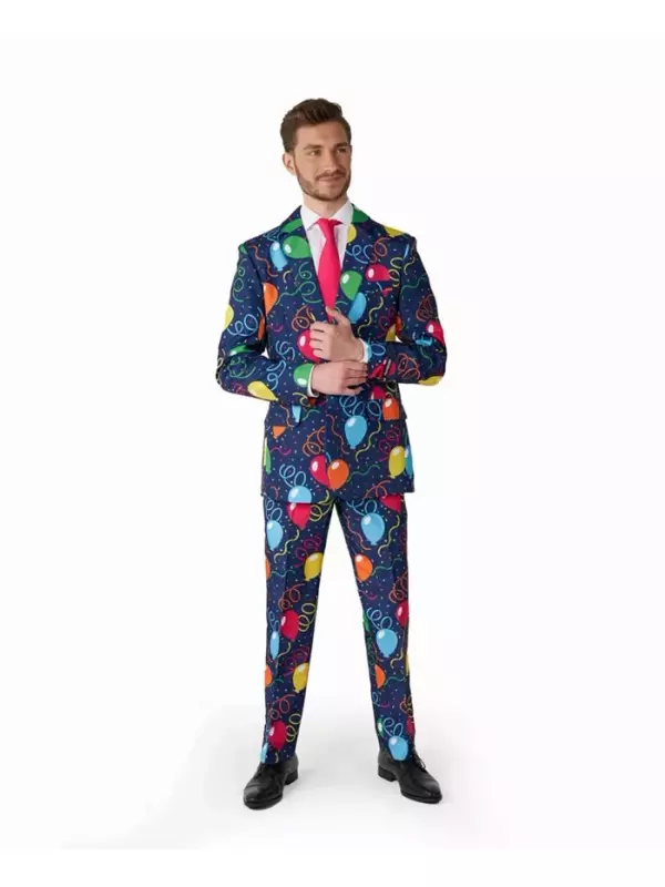 Мужской карнавальный костюм - забавный костюм с воздушными шарами и конфетти Suitmeister, синий