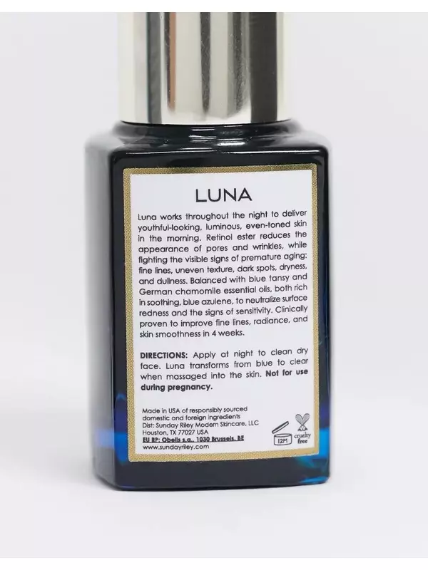 Sunday Riley Luna Sleeping Night Oil Ретинол и ночное масло для лица с пижмой синей крылатой 15 мл