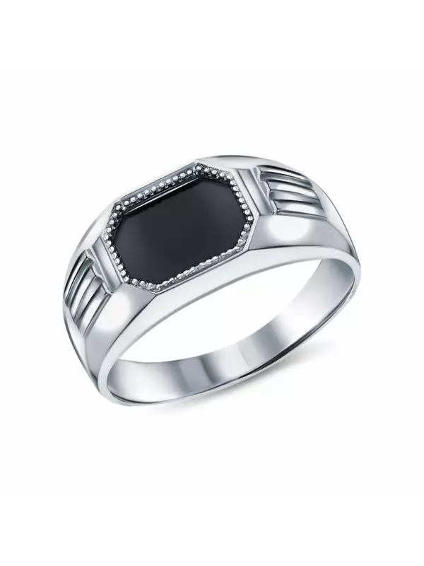 Серебряное кольцо с имитацией оникса