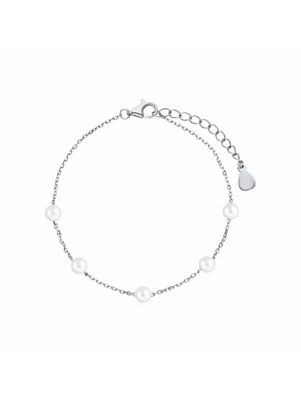 Серебряный браслет с жемчугом искуственным