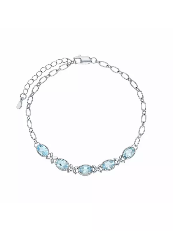 Серебряный браслет с топазами природными