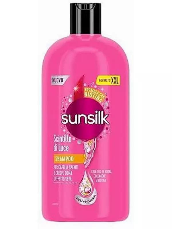 Шампунь с блестками света, распутывающий шампунь, придает волосам блеск, формула Active-Fusion с маслом жожоба, коллагеном и биотином, размер Xxl, 810 мл, Sunsilk