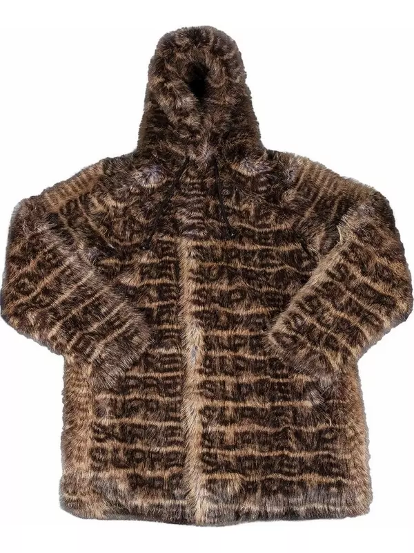 Пальто Supreme Faux Fur Hooded Coat 'Brown', коричневый