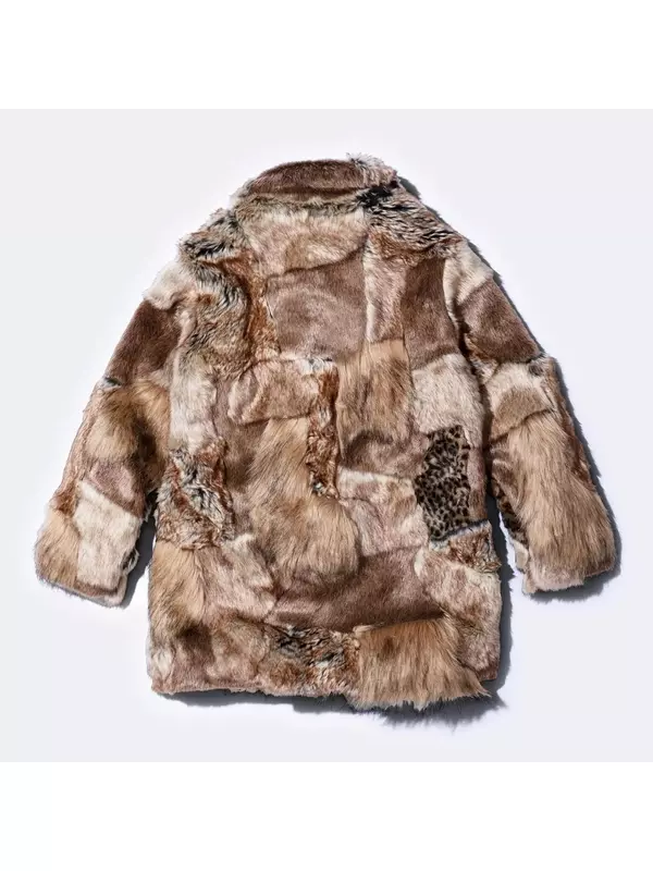 Шуба из искусственного меха Supreme x MM6 Maison Margiela Patchwork, коричневый