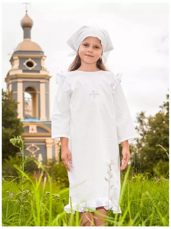 Рубашка крестильная Святополье, размер 128-134, белый