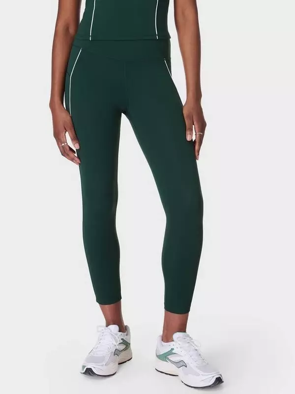 Леггинсы с контрастной окантовкой 7/8 в течение всего дня Sweaty Betty, цвет Cedar Green/Multi