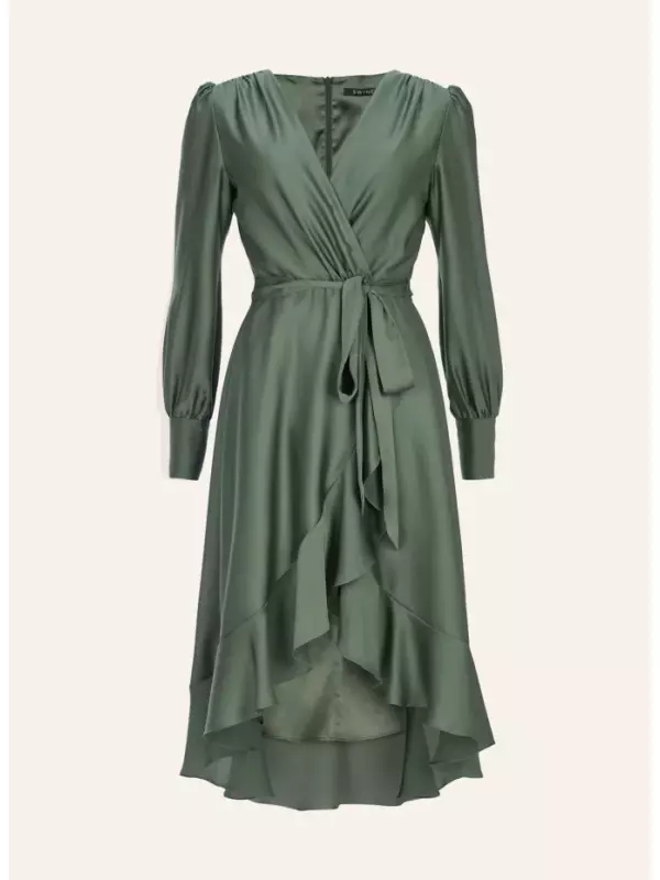Атласное платье Swing, зеленый