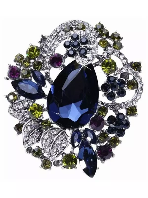 Брошь TASYAS, стразы, разноцветный