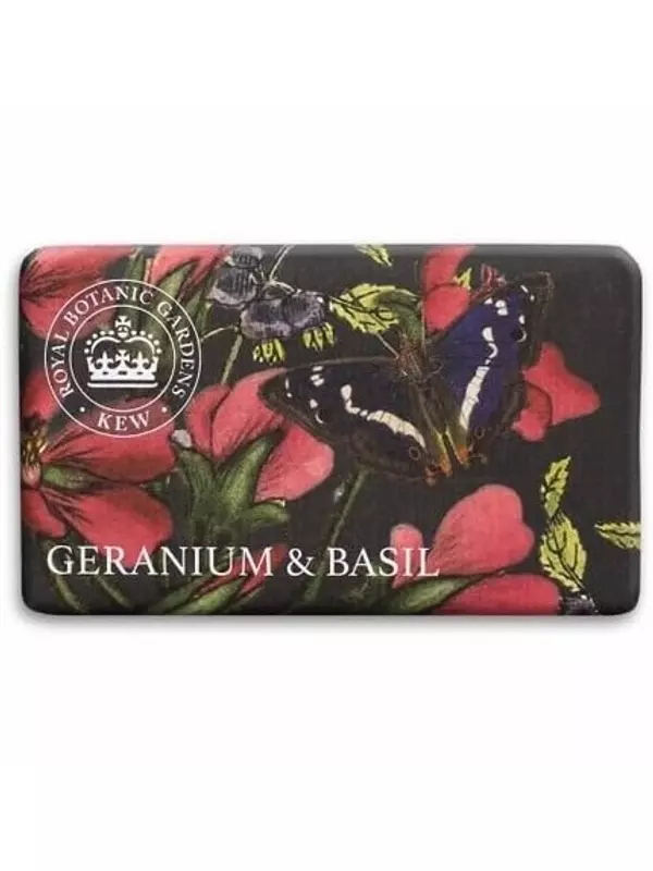 Роскошное мыло для тела с геранью и базиликом Kew Gardens, веганское мыло для тела, 240 г The English Soap Company