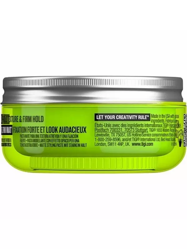 Матовая восковая паста для волос Bed Head от манипулятора сильной фиксации для укладки волос 57G, Tigi