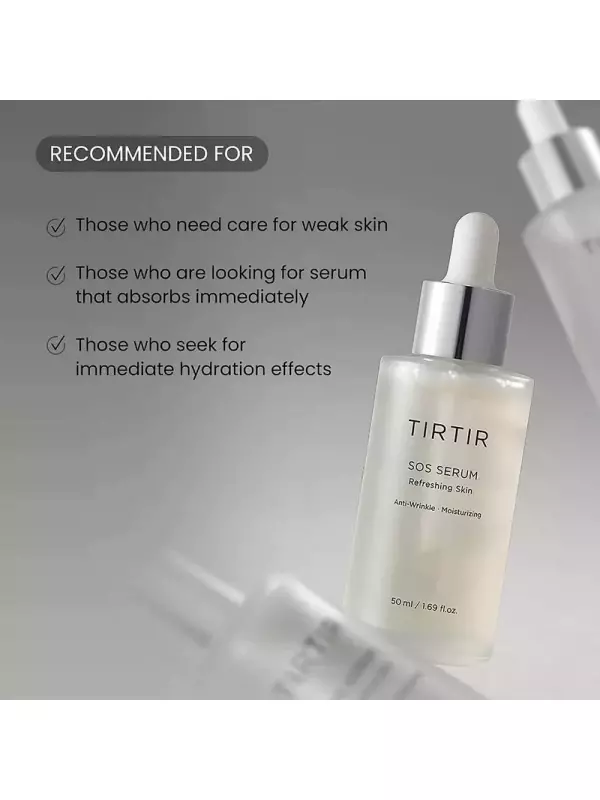 TIRTIR, SOS SERUM, Успокаивающая и регенерирующая сыворотка для лица, 50мл
