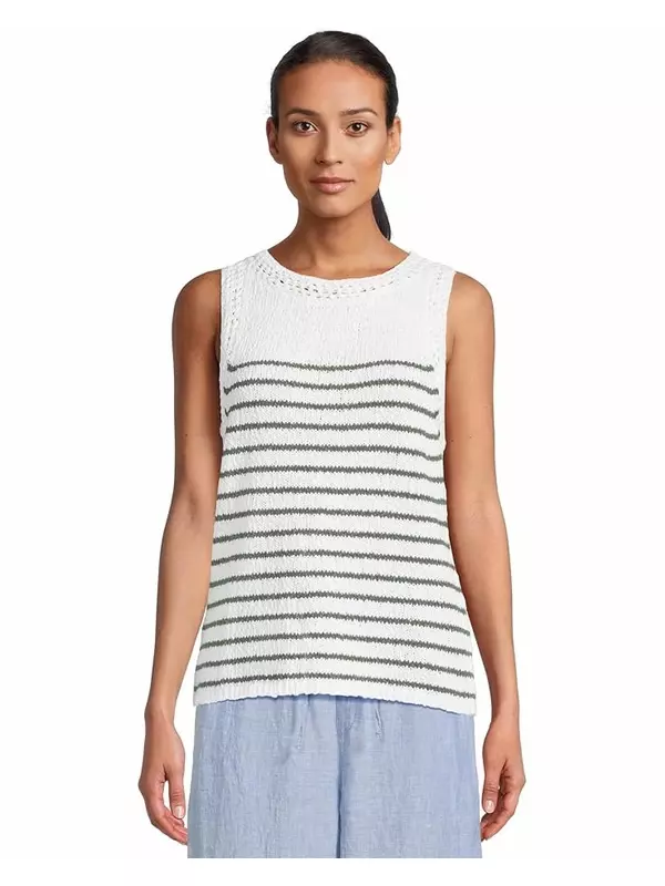 Топ Tommy Bahama Crochet Edge Striped Tank, цвет Dark Jade