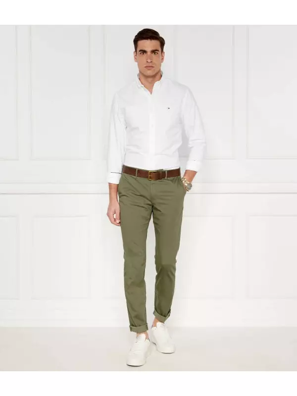 Брюки мужские Tommy Hilfiger хлопковые прямые, зеленый