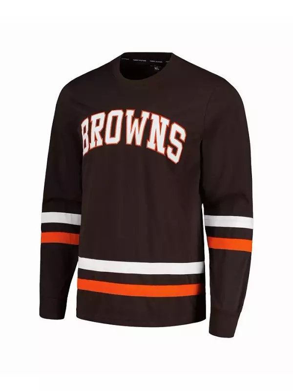Мужская футболка с длинным рукавом Cleveland Browns Nolan коричневого и оранжевого цветов Tommy Hilfiger