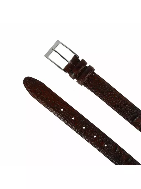 Мужской ремень с принтом крокодила для больших и высоких рогов Toneka, коричневый