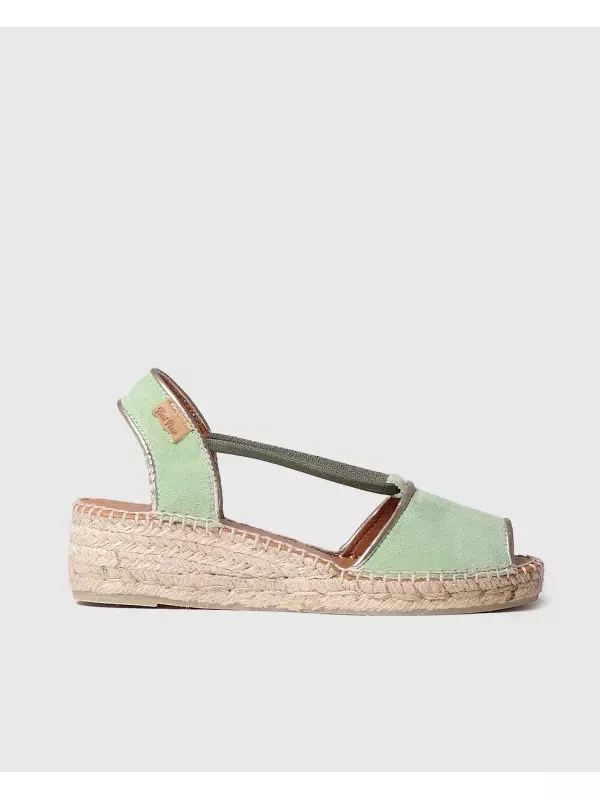 Женские замшевые эспадрильи на танкетке с резинкой Toni Pons, зеленый