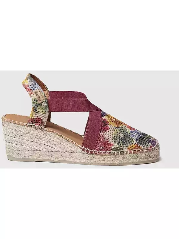 Женские эспадрильи на танкетке из принтованной ткани с резинками Toni Pons, мультиколор