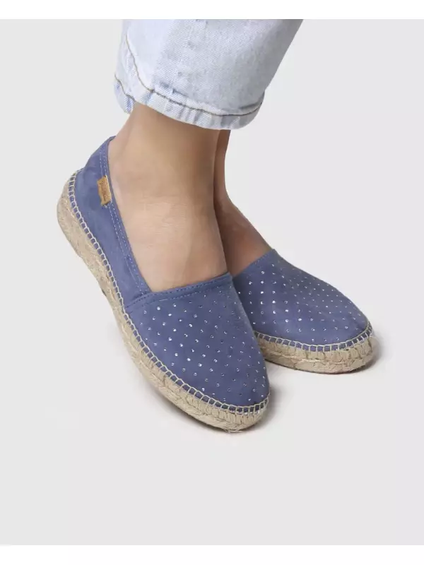 Женские замшевые эспадрильи на плоской подошве со стразами Toni Pons, синий