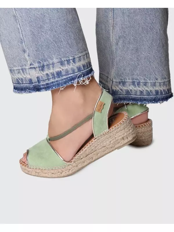 Женские замшевые эспадрильи на танкетке с резинкой Toni Pons, зеленый