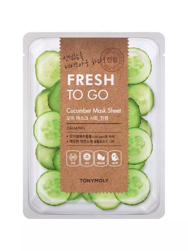 Успокаивающая тканевая маска для лица с экстрактом огурца, 22 г Tony Moly Fresh to go cucumber