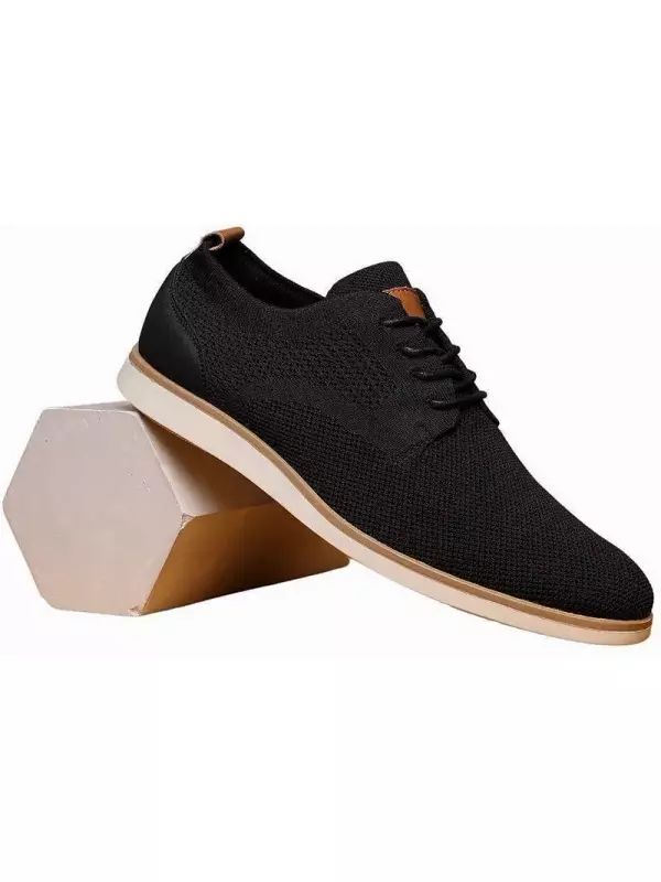 Повседневная дышащая умная обувь с вязаной сеткой для деловой работы и офиса TOP STAKA SHOES, черный