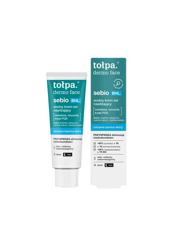 Увлажняющий водно-кремовый гель для лица, 40 мл Tołpa Dermo face sebio bhl