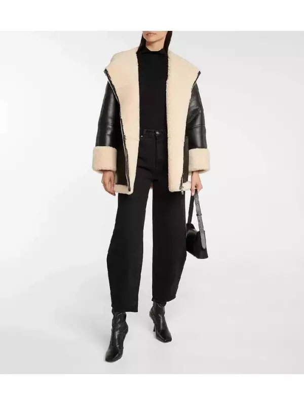 Дубленка оверсайз Toteme, белый