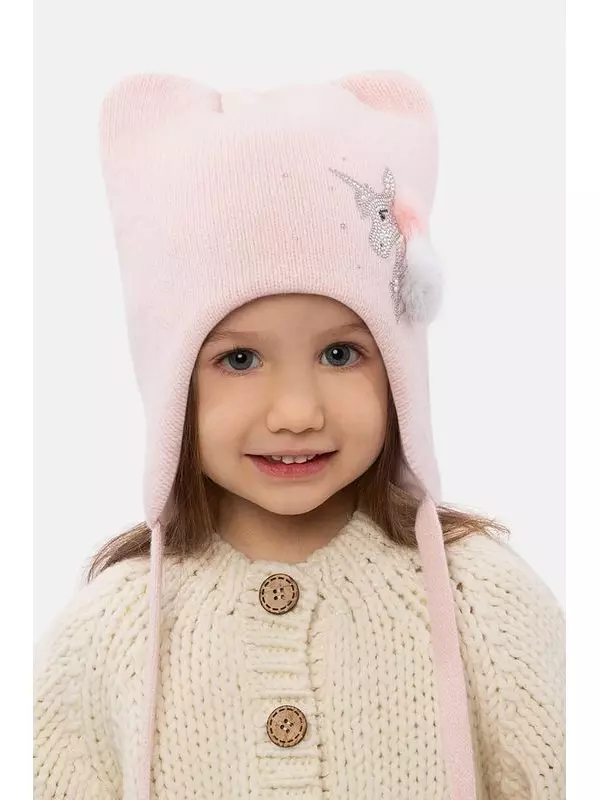 Шапка шерстяная с декором на завязках Totti