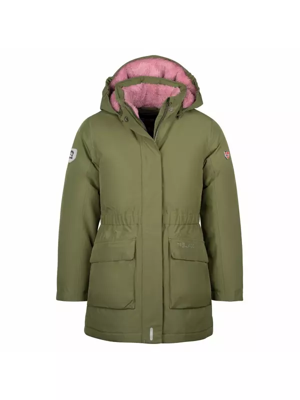 Пальто Trollkids Girl's Alesund Coat, цвет Dusky Olive/Mauve
