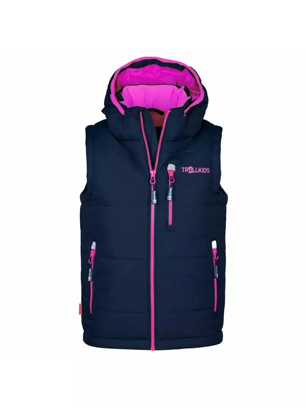 Жилет из синтетического волокна Trollkids Kid's Narvik Vest XT, цвет Navy/Magenta