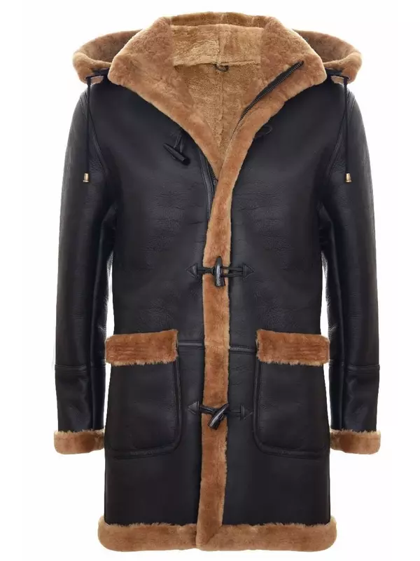 Дубленка из овчины с капюшоном времен Второй мировой войны TruClothing, коричневый